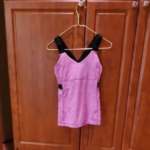 Lululemon Pink and Black Top - Size 8